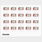 Eenvoudige scriptaankondiging van multi-foto-Afstu Vierkante Sticker (Vel)