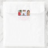 Eenvoudige scriptaankondiging van multi-foto-Afstu Vierkante Sticker (Tas)