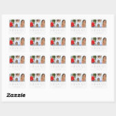 Eenvoudige scriptaankondiging van multi-foto-Afstu Vierkante Sticker (Vel)
