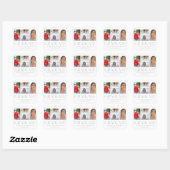 Eenvoudige scriptaankondiging van multi-foto-Afstu Vierkante Sticker (Vel)