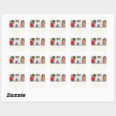 Eenvoudige scriptaankondiging van multi-foto-Afstu Vierkante Sticker (Vel)