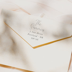 Eenvoudige scriptbelettering Familienaam Retouradr Rubberstempel