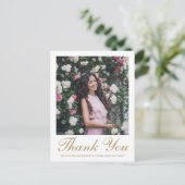 Eenvoudige scriptbevestiging Cross Photo Bedankt Briefkaart (Staand voorkant)