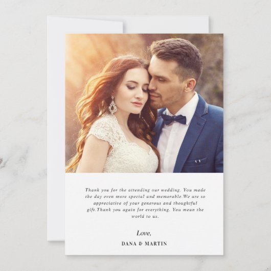 eenvoudige scriptboogvakantieaankondiging bedankkaart (Achterkant)