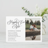 Eenvoudige scriptfoto | Ontvangst bruiloft uitnodi Kaart (Staand voorkant)