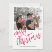 Eenvoudige scriptfoto voor prettig kerstfeest feestdagenkaart (Voorkant)