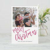 Eenvoudige scriptfoto voor prettig kerstfeest feestdagenkaart (Staand voorkant)