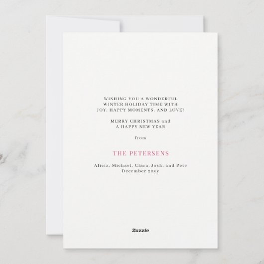 Eenvoudige scriptfoto voor prettig kerstfeest feestdagenkaart (Achterkant)