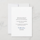 Eenvoudige scriptgraduatie-cap aangepast bedankkaart (Achterkant)