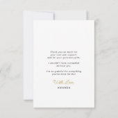 Eenvoudige scriptgraduatie-cap aangepast bedankkaart (Achterkant)