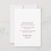 Eenvoudige scriptgraduatie-cap aangepast bedankkaart (Achterkant)