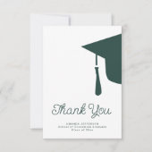 Eenvoudige scriptgraduatie-cap aangepast bedankkaart (Voorkant)