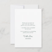 Eenvoudige scriptgraduatie-cap aangepast bedankkaart (Achterkant)