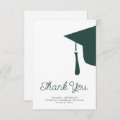 Eenvoudige scriptgraduatie-cap aangepast bedankkaart (Voorkant / Achterkant)