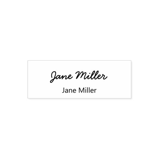 Eenvoudige scripthandtekening en gedrukte naamteks zelfinktende stempel (Design)