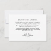 Eenvoudige scripthartfoto Mr en Mrs Wedding Bedankkaart (Achterkant)