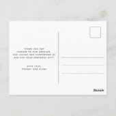 Eenvoudige scripthartweduwen Dank je foto Briefkaart (Achterkant)