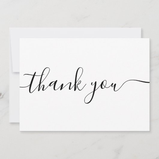 Eenvoudige scriptkalligrafie Dank u Bedankkaart (Voorkant)