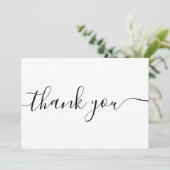 Eenvoudige scriptkalligrafie Dank u Bedankkaart (Staand voorkant)