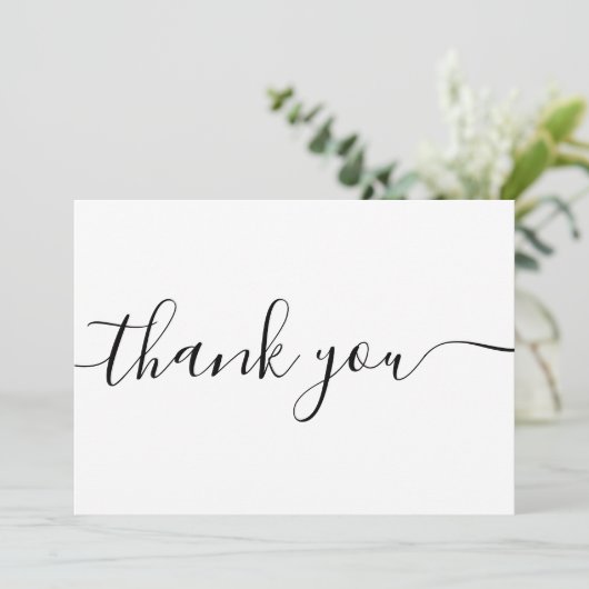 Eenvoudige scriptkalligrafie Dank u Bedankkaart (Staand voorkant)