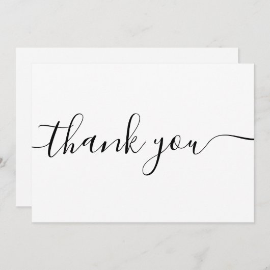 Eenvoudige scriptkalligrafie Dank u Bedankkaart (Voorkant / Achterkant)