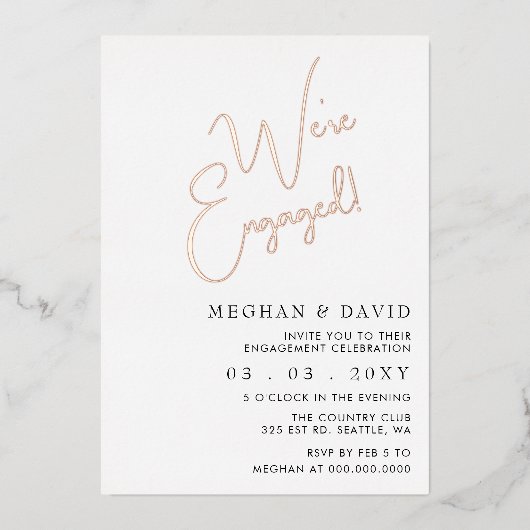 Eenvoudige scriptkalligrafie-ingang folie uitnodiging (Voorkant)