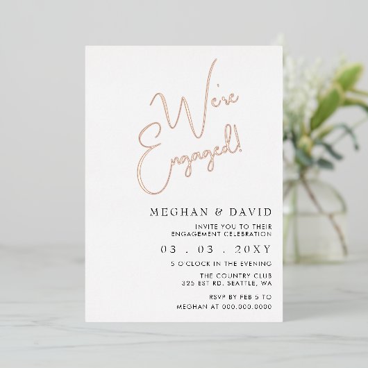 Eenvoudige scriptkalligrafie-ingang folie uitnodiging (Staand Voorkant)