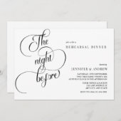 Eenvoudige scriptkalligrafie | repetitie diner kaart (Voorkant / Achterkant)