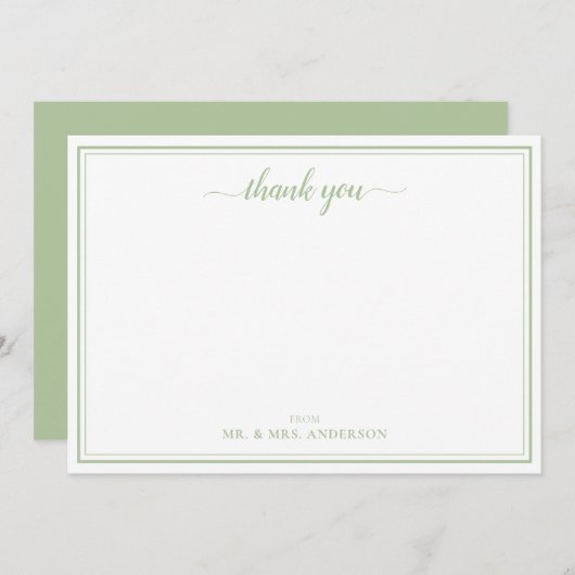 Eenvoudige scriptkalligrafie Weddenschap Bedankt Notitiekaartje (Voorkant / Achterkant)