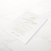 Eenvoudige scriptkalligrafie Weduwgoud Folie Uitnodiging (Gedraaid)