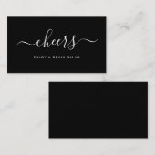 Eenvoudige scriptloze Drinken — zwart-wit Informatiekaartje (Voorkant / Achterkant)