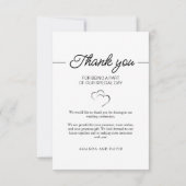 Eenvoudige scriptminimalistische bruiloft foto bedankkaart (Achterkant)