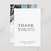 Eenvoudige scriptminimalistische bruiloft foto bedankkaart (Voorkant / Achterkant)