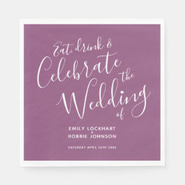 Eenvoudige scriptmoerbedekking en wittrouwluiers servet