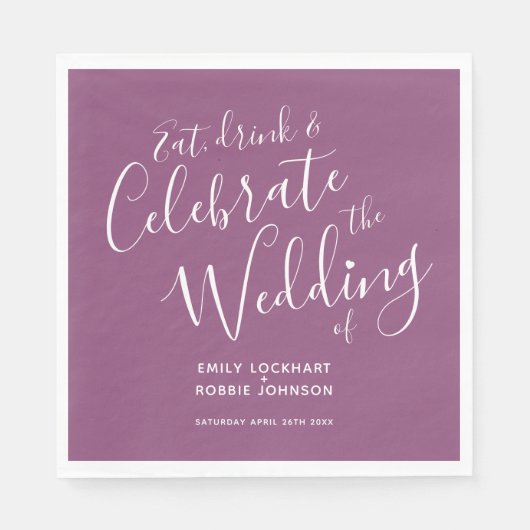 Eenvoudige scriptmoerbedekking en wittrouwluiers servet (Voorkant)