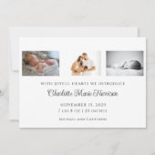 Eenvoudige scriptnaam Baby Foto geboorteaankondigi Kaart (Achterkant)