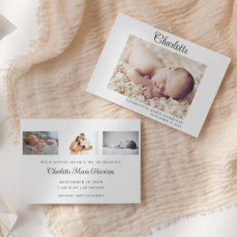 Eenvoudige scriptnaam Baby Foto geboorteaankondigi Kaart