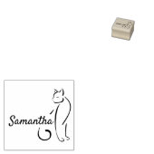 Eenvoudige scriptnaam Cat Rubberstempel (Gestempeld)