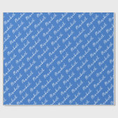 Eenvoudige scriptnaam Gepersonaliseerd Blauw Cadeaupapier (Vlak)