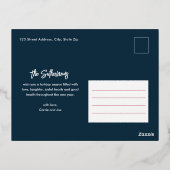 Eenvoudige scriptnaam Minimale foto Folie Feestdagen Briefkaart (Achterkant)