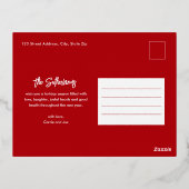 Eenvoudige scriptnaam Minimale foto met Kerstmis Folie Feestdagen Briefkaart (Achterkant)