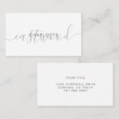 Eenvoudige scriptnaam Monogram Calling Card Visitekaartje (Voorkant / Achterkant)