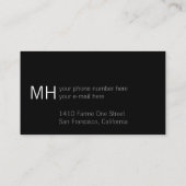 Eenvoudige scriptnaam professioneel zwart visitekaartje (Achterkant)