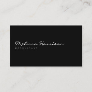 Eenvoudige scriptnaam professioneel zwart visitekaartje