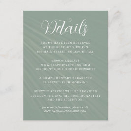 Eenvoudige scriptpagina Groene bruiloft - Gegevens Informatiekaartje