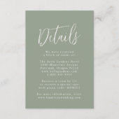 Eenvoudige scriptpagina Groene bruiloft - Gegevens Informatiekaartje (Voorkant)