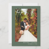 Eenvoudige scriptpagina Groene moderne foto Hartel Bedankkaart (Voorkant)