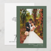 Eenvoudige scriptpagina Groene moderne foto Hartel Bedankkaart (Voorkant / Achterkant)