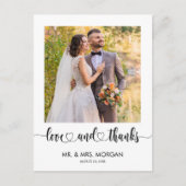 Eenvoudige scripttekst en -foto | Bruiloft dank u Briefkaart (Voorkant)