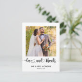 Eenvoudige scripttekst en -foto | Bruiloft dank u Briefkaart (Staand voorkant)